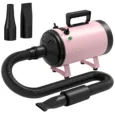 2200W Dog Hair Dryer with Variable Airflow and Three Nozzles – Pink