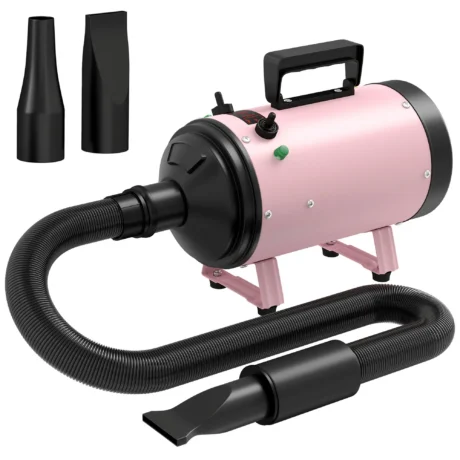 2200W Dog Hair Dryer with Variable Airflow and Three Nozzles &ndash; Pink