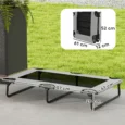Folding Raised Dog Bed – Light Grey, 107cm