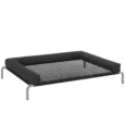 Raised Mesh Dog Bed with Removable Bolster – Black, 130cm