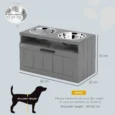 Raised Double Dog Feeding Station with Drawer – Grey, 2L Bowls