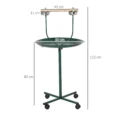 Bird Perch Stand with Bowls and Wheels – Green, 122cm