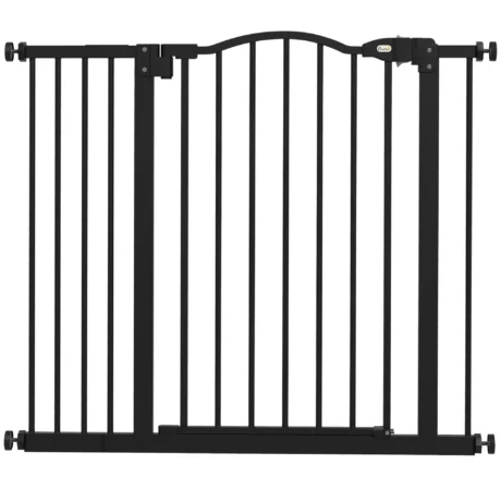 Adjustable Dog Gate – Black, 78cm High, 74–80 or 87–94cm
