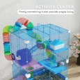 Five-Level Hamster Habitat with Side Tunnel – Blue, 46 × 30 × 58cm