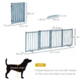 Four-Panel Freestanding Wooden Pet Gate – Blue, 80cm