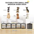 Five-Panel Folding Pet Barrier with Support Feet – Black, 61cm