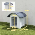 Raised Plastic Dog Kennel with Removable Floor – Grey, 71cm