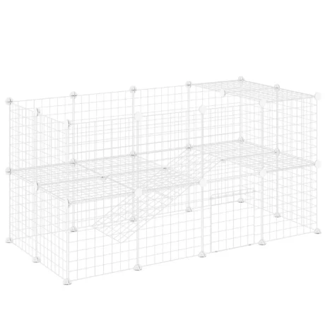 Modular 36-Panel Wire Pet Playpen – White