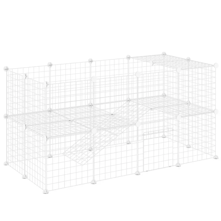 Modular 36-Panel Wire Pet Playpen – White Modular 36-Panel Wire Pet Playpen – White