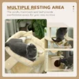Cat Tower with Den, Hammock and Top Bed – Beige, 90cm