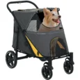 Folding Pet Stroller with Large Wheels – Dark Grey, 30kg