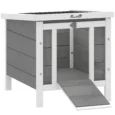 Wooden Rabbit Hutch 51x42x43cm – Grey
