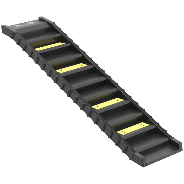 Folding Dog Access Ramp with Ten Grip Sections – Black, 154cm
