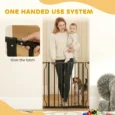 Adjustable Walk-Through Dog Gate – Black, 75–85cm