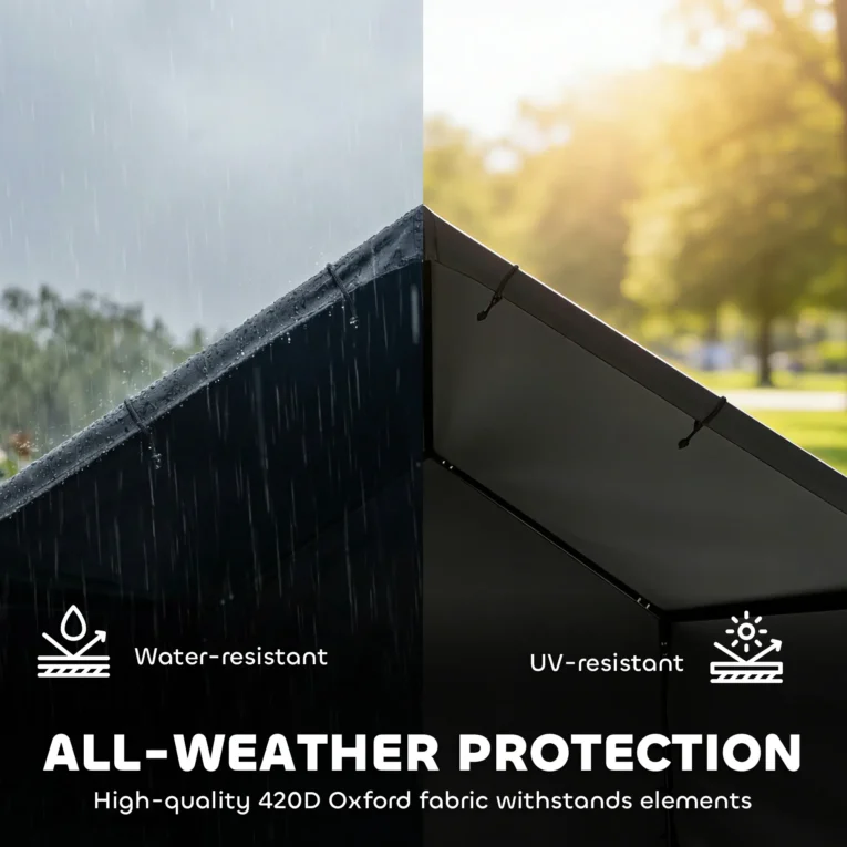 Outdoor Dog Shade Shelter with Canopy – Black, 125cm