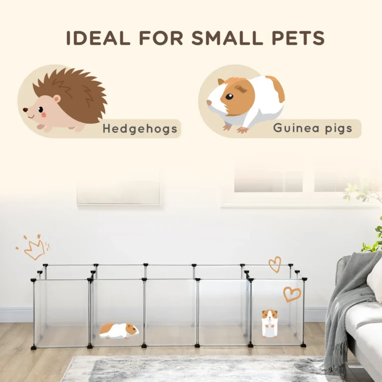 Eighteen-Panel Small-Animal Playpen – Black and White