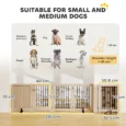 Four-Panel Folding Pet Gate with Door – Oak Tone, 70cm High
