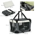 Folding Fabric Pet Carrier – Grey, 50.5 × 33.5 × 35cm