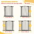 Adjustable Dog Gate – Black, 78cm High, 74–100cm