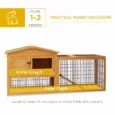 Wooden Rabbit Hutch with Outdoor Run – Yellow