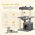 Cat Activity Tree with Hammock and Condo 90cm – Grey