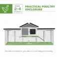 Wooden Chicken Coop with Nesting Box Outdoor – Grey, White Black