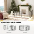 Six-Panel Steel Dog Playpen with Door – Grey, 60cm High