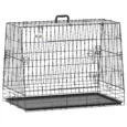 Folding Car-Boot Dog Crate with Sloping Sides – Black, 90cm