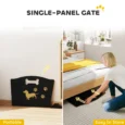 Freestanding Wooden Dog Barrier – Black, 75 × 51cm