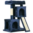 Dual-Condo Cat Activity Tree with Sisal Posts – Navy Blue