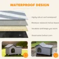 Outdoor Cat Shelter with Side Platform and Cushion – Grey