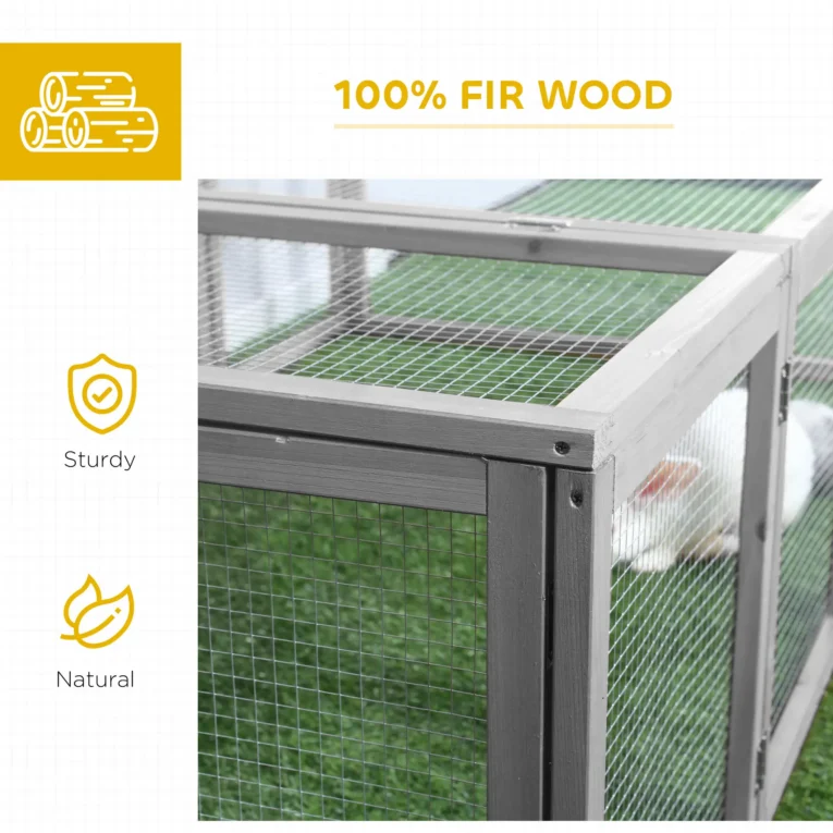 Rabbit Hutch 181L x 100W x 48Hcm – Grey