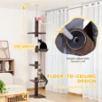 5-Tier Cat Tree Adjustable Height 230-260cm – Brown and white