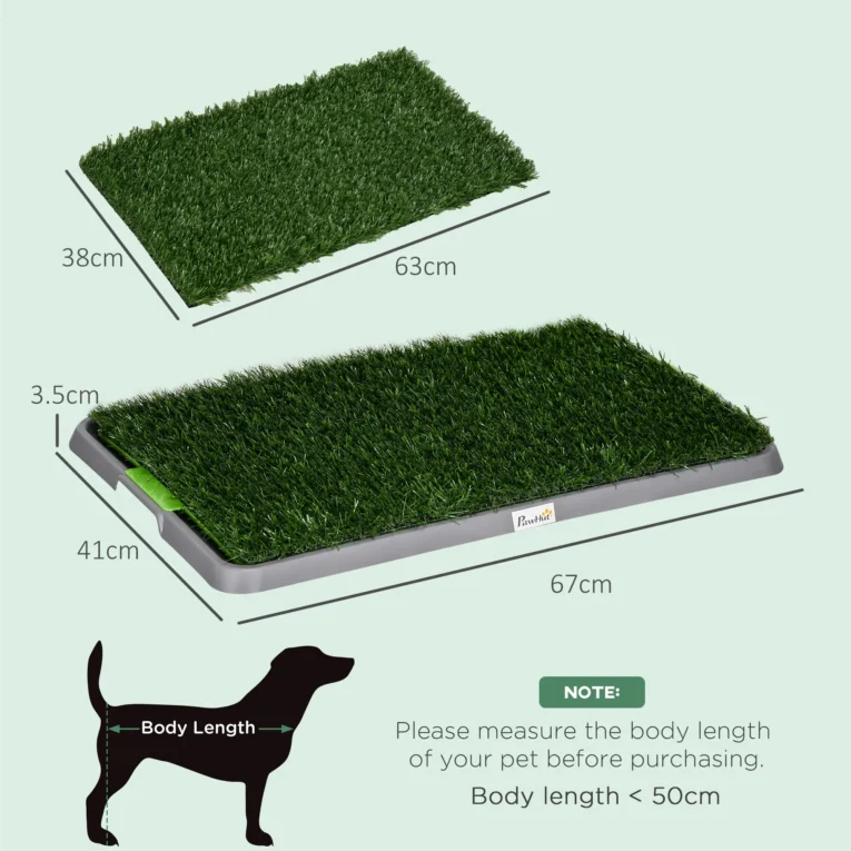 Artificial Grass Dog Toilet Tray with Two Mats – 67 × 41cm