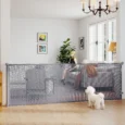 Wide Retractable Mesh Dog Gate – Grey, Extends to 300cm