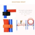 Dog Agility Training Set Adjustable Pole Hoop Hurdle – Blue and red