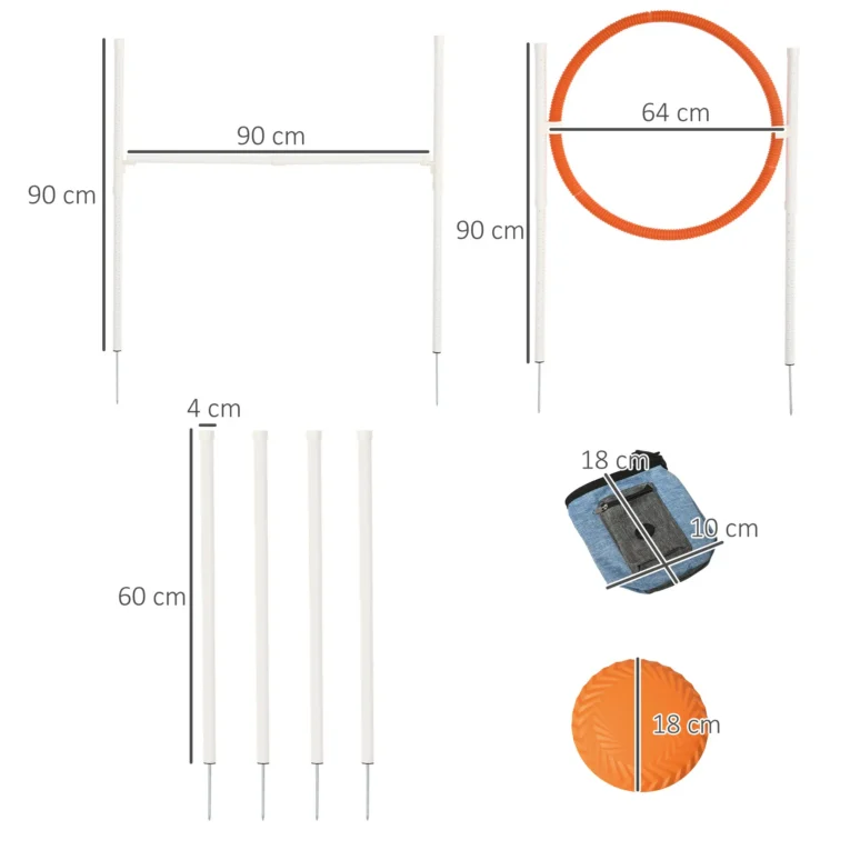 Dog Agility Set with Hurdle, Ring and Weave Poles