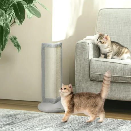 Corner Cat Scratching Post with Sisal Pad – Grey, 56cm