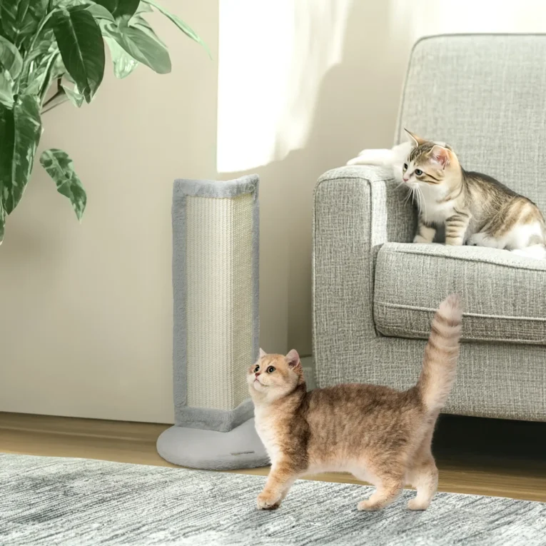 Corner Cat Scratching Post with Sisal Pad – Grey, 56cm