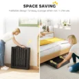 Five-Panel Folding Pet Barrier with Support Feet – Black, 61cm