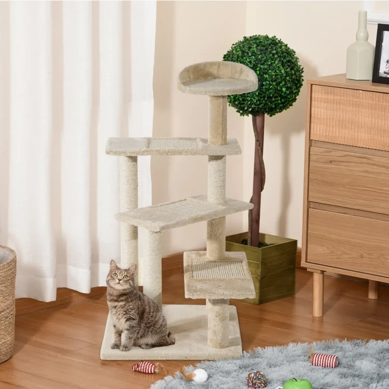 Cat Tree 100cm Activity Centre Scratching Post – Beige