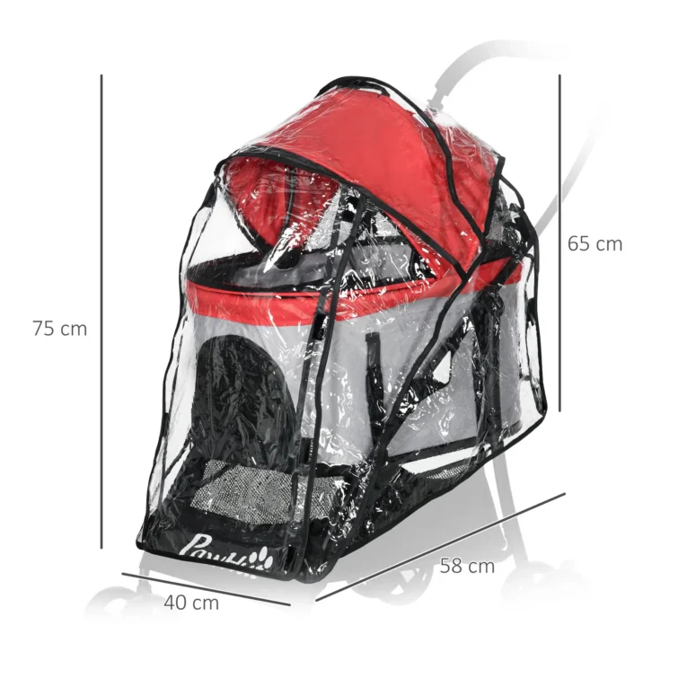 Clear Pet Stroller Rain Cover with Front and Rear Access Clear Pet Stroller Rain Cover with Front and Rear Access