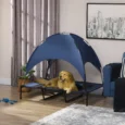 Elevated Dog Cot with Canopy 122x92cm – Dark Blue