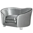 Miniature Dog Sofa with Washable Cushion – Silver Grey