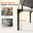 Large Raised Dog Bed with Removable Canopy – Grey, 106cm