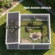 Wooden Tortoise House with Viewing Window – Dark Grey, 113cm