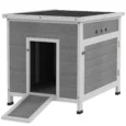 Wooden Duck House with Opening Roof and Ramp – Light Grey