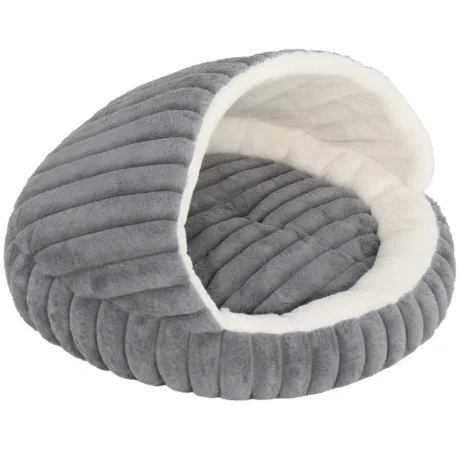 Soft Cat Cave with Washable Cushion &ndash; Grey, 50cm