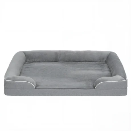 Large Memory-Foam Dog Sofa Bed &ndash; Grey, 112 &times; 80cm