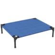 Raised Dog Bed Metal Frame Portable Medium – Blue
